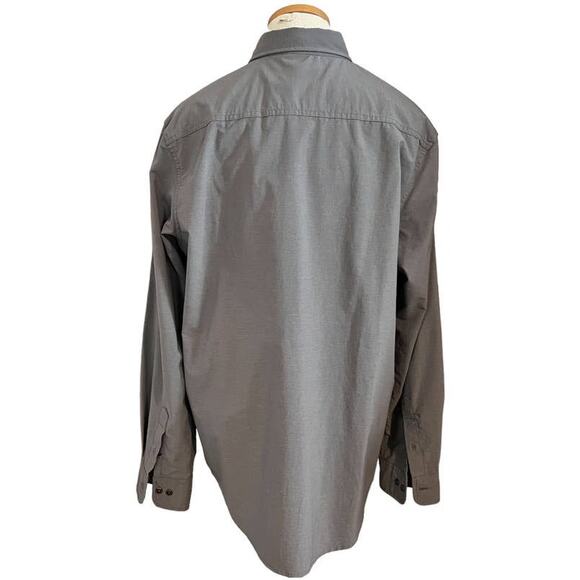Men's Swiss Tech Button Up Tech Hiking Shirt Size L Grey Travel Gorpcore Preppy - Picture 3 of 13